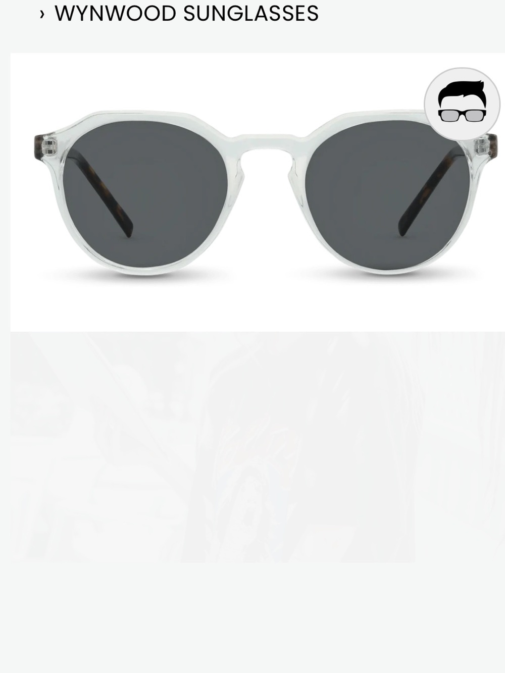 Clear Frame Sunglasses with Dark Gray Lenses